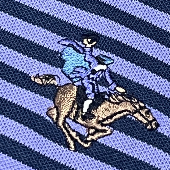 Peter Millar Purple Striped Mens Golf Polo Tennis Preppy Country Club Shirt - Picture 4 of 5